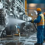 Industriële schoonmaak in een productieomgeving