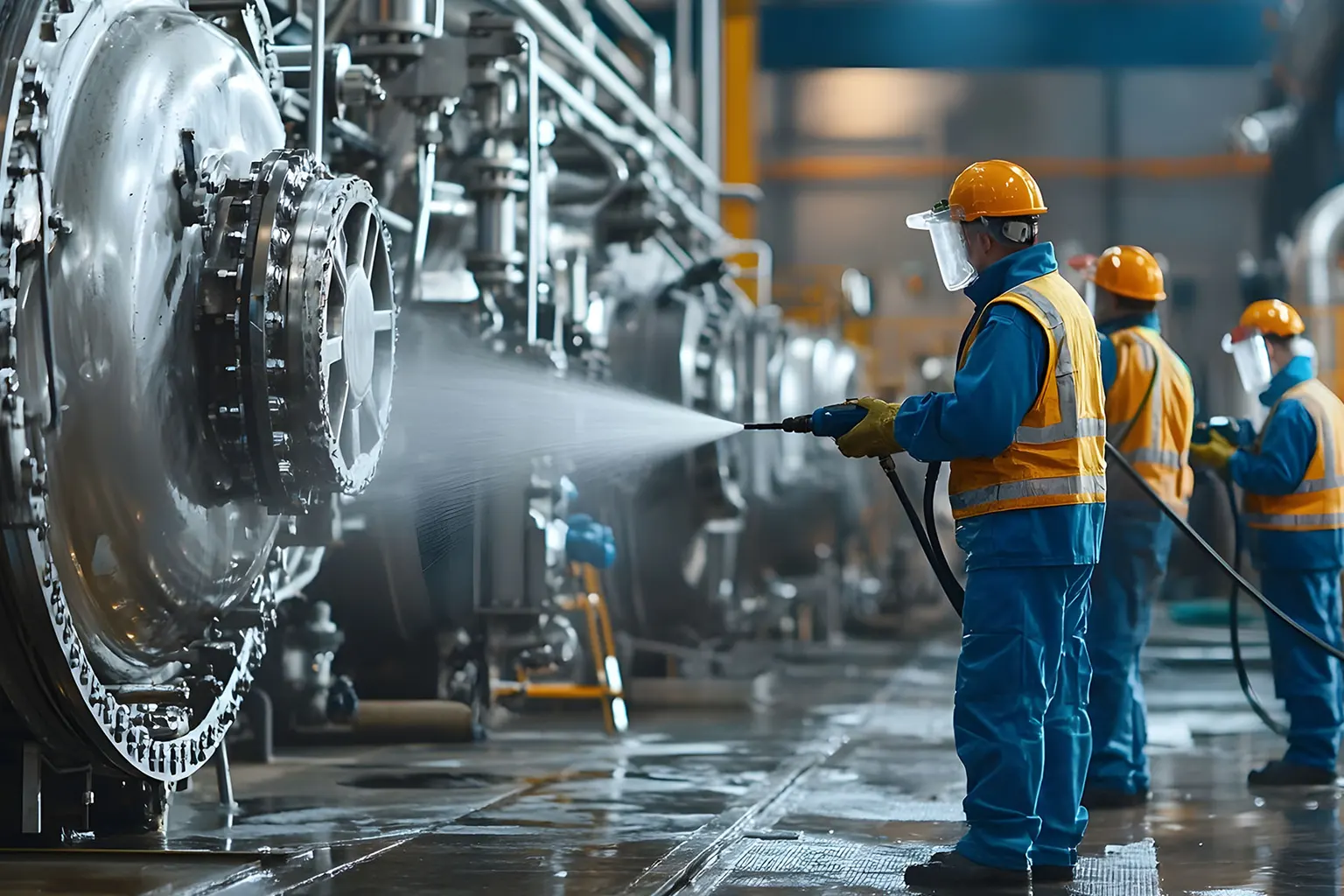 Industriële schoonmaak in een productieomgeving